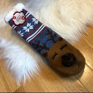 Fuzzy Babba Reindeer Slipper Socks